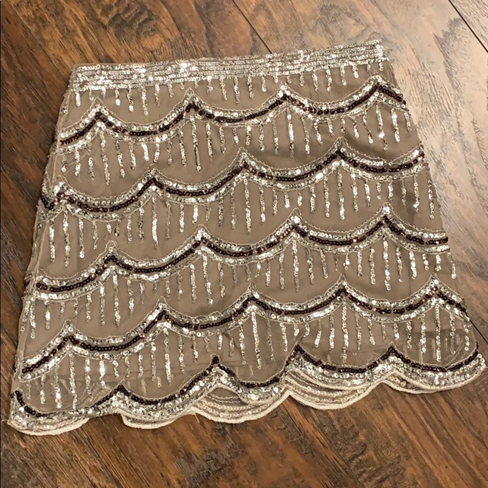 Sparkly sequined mini skirt